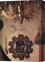 Wife Canvas Paintings - Portrait of Giovanni Arnolfini and his Wife [detail 3] by Jan van Eyck